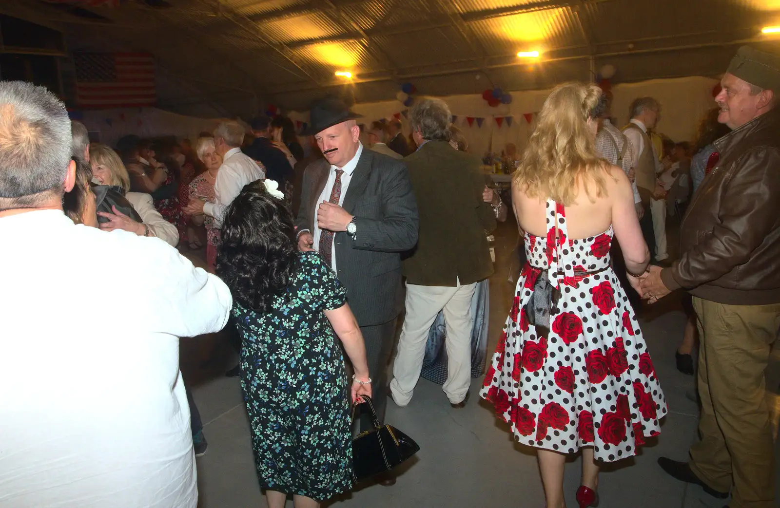 There's more dancing in the hangar, from "Our Little Friends" Warbirds Hangar Dance, Hardwick, Norfolk - 9th July 2016