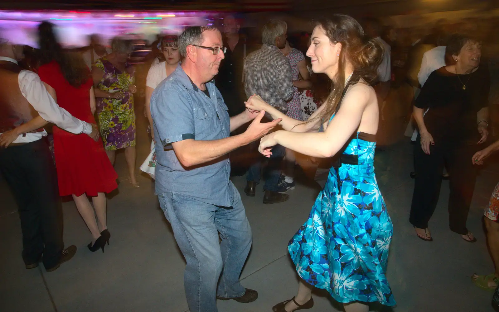 Dancing occurs, from "Our Little Friends" Warbirds Hangar Dance, Hardwick, Norfolk - 9th July 2016