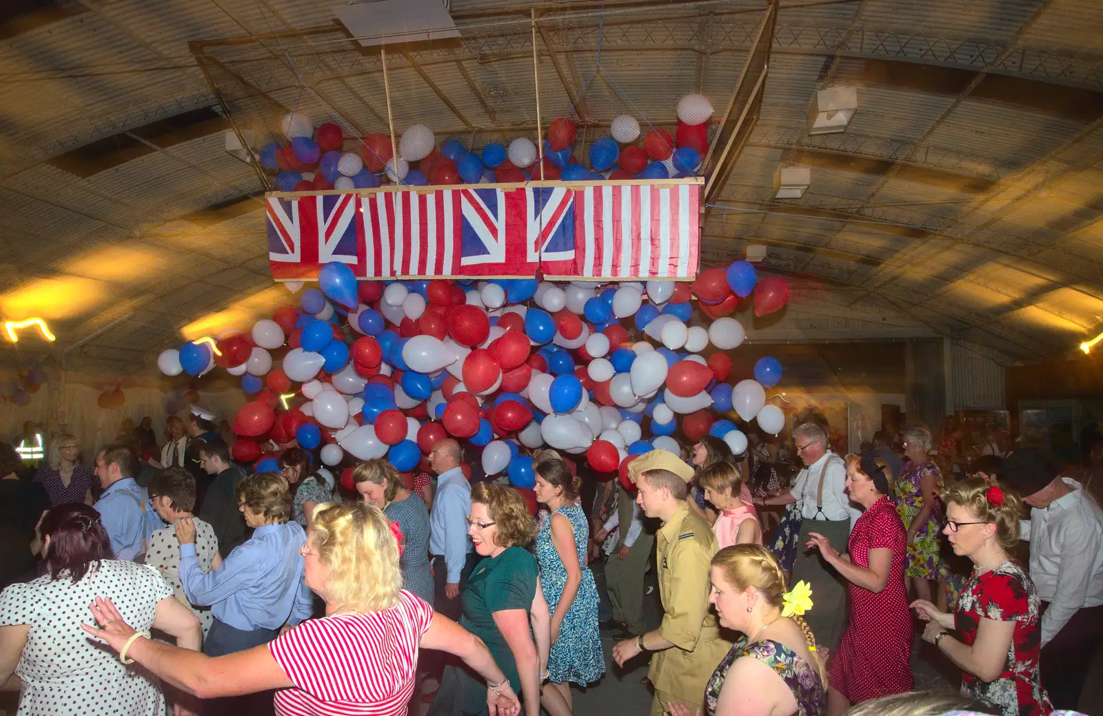 The balloons are unleashed, from "Our Little Friends" Warbirds Hangar Dance, Hardwick, Norfolk - 9th July 2016