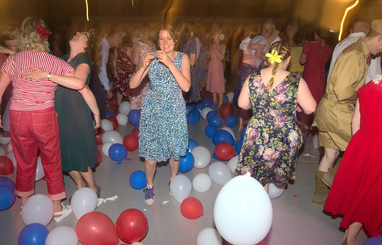 Isobel dances among the balloons from "Our Little Friends" Warbirds Hangar Dance, Hardwick, Norfolk - 9th July 2016