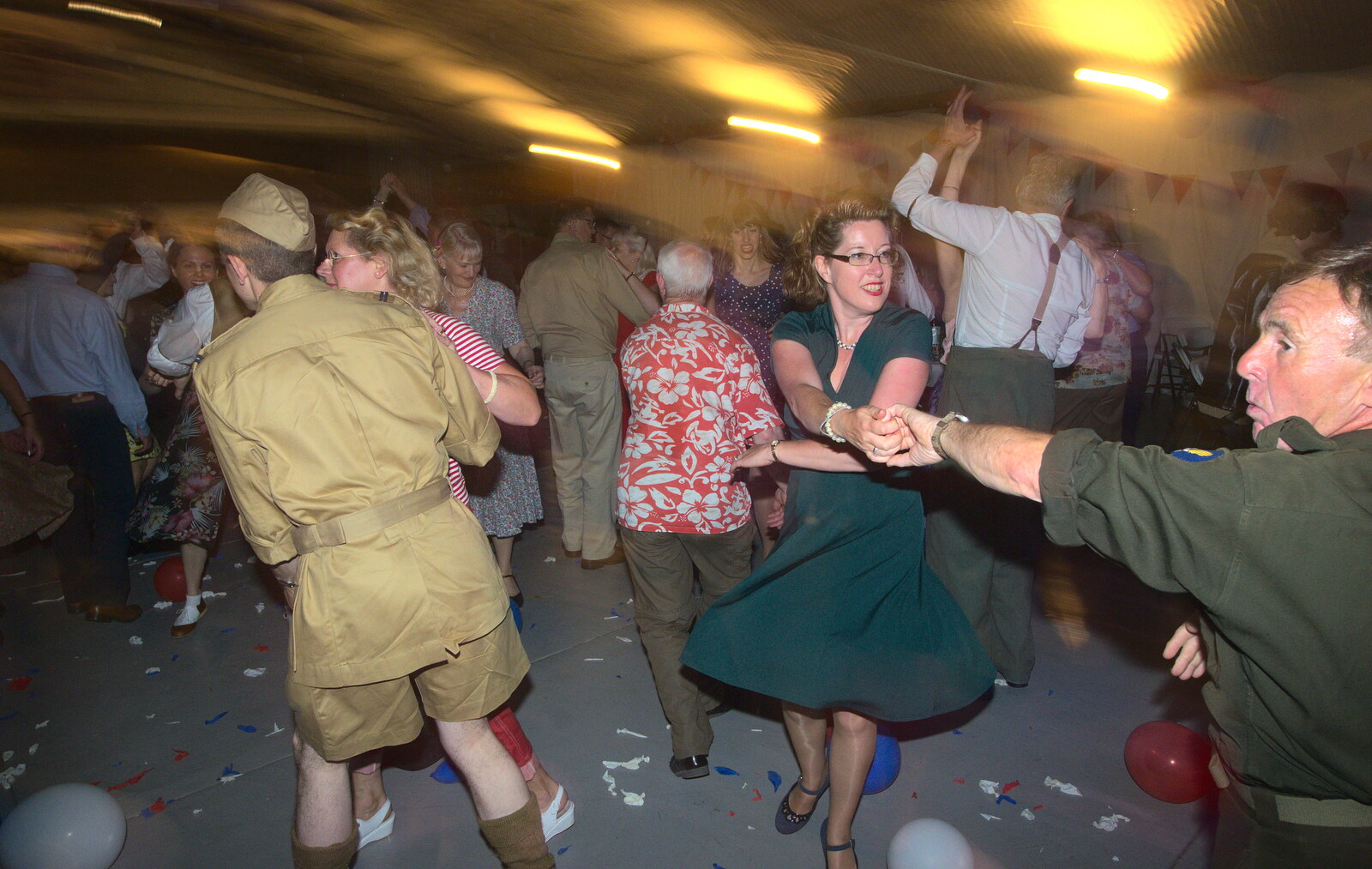 Suzanne does some crazy dancing from "Our Little Friends" Warbirds Hangar Dance, Hardwick, Norfolk - 9th July 2016