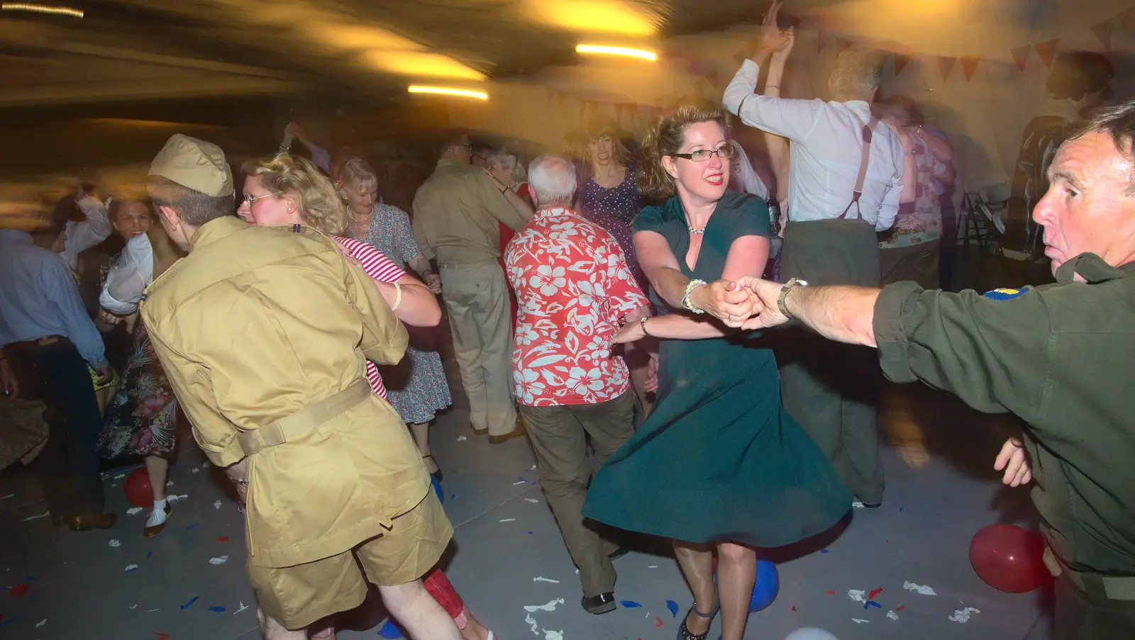 Suzanne does some crazy dancing, from "Our Little Friends" Warbirds Hangar Dance, Hardwick, Norfolk - 9th July 2016