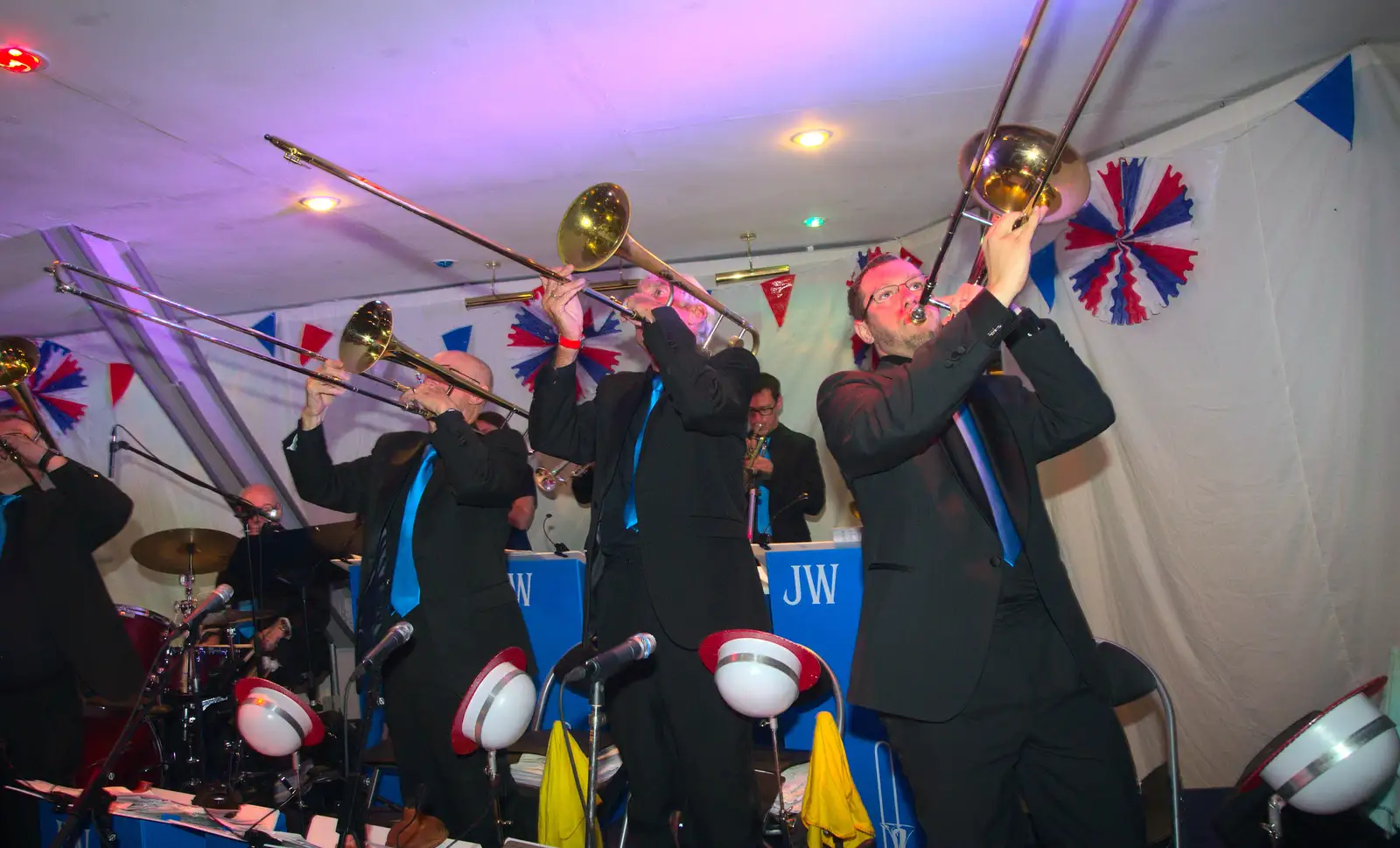 Trombone styling from the Jonathan Wyatt big Band, from "Our Little Friends" Warbirds Hangar Dance, Hardwick, Norfolk - 9th July 2016