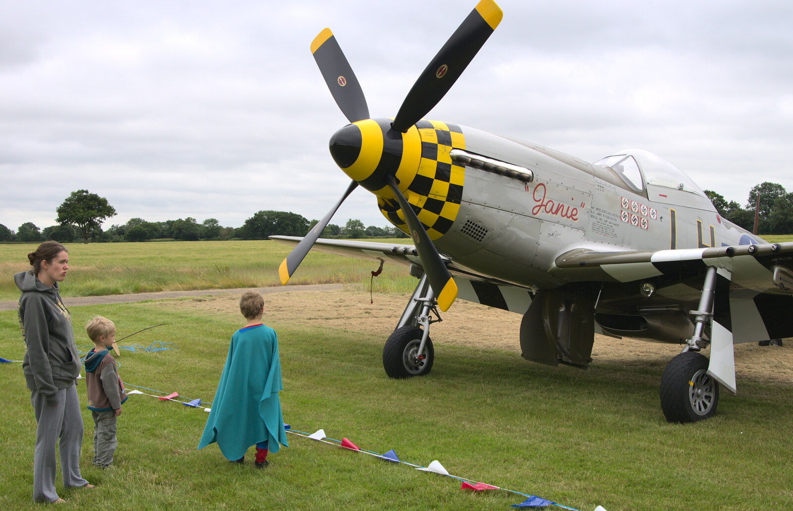 Looking at Janie in the morning from "Our Little Friends" Warbirds Hangar Dance, Hardwick, Norfolk - 9th July 2016