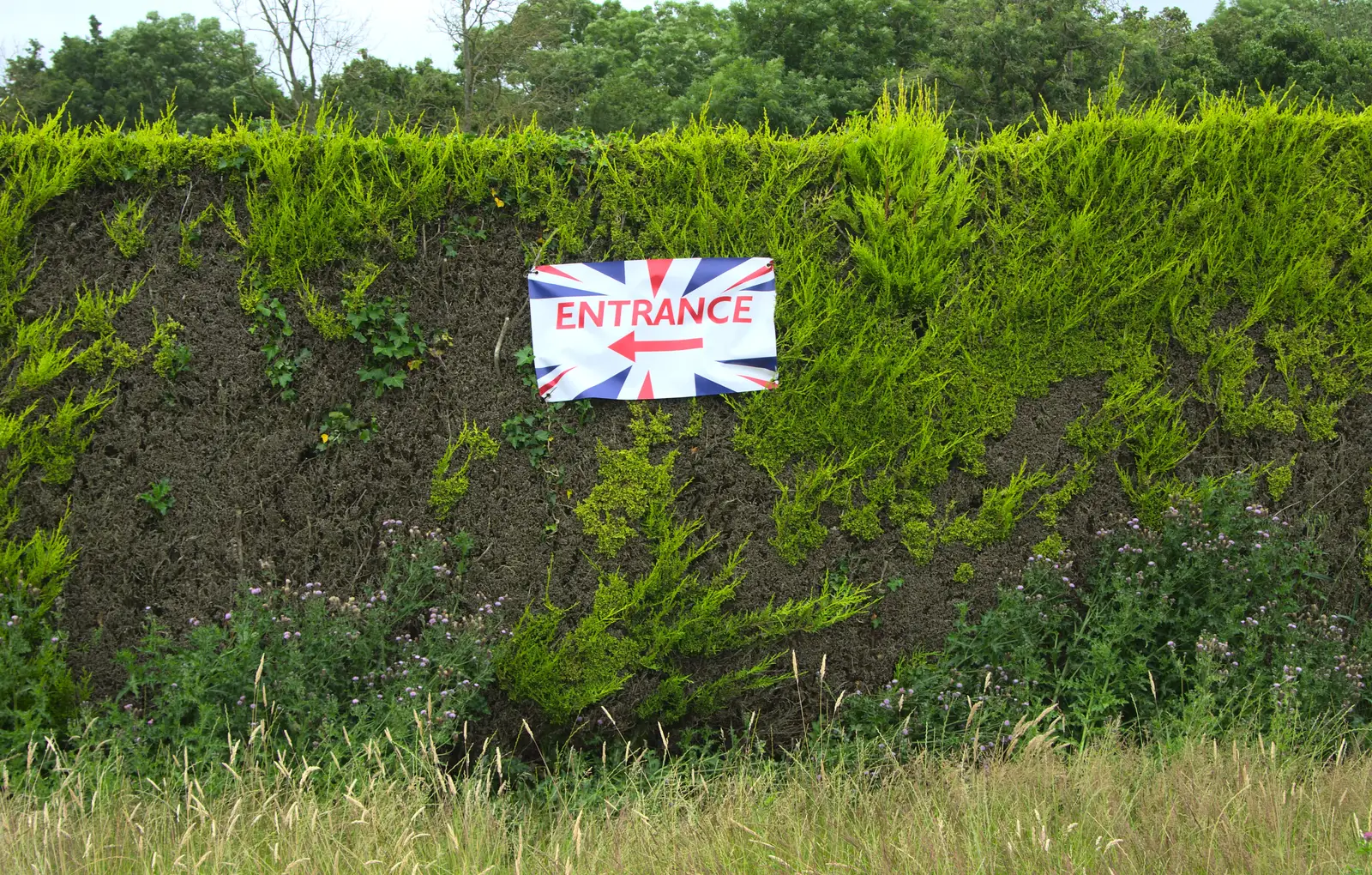 Way-in hedge sign, from "Our Little Friends" Warbirds Hangar Dance, Hardwick, Norfolk - 9th July 2016