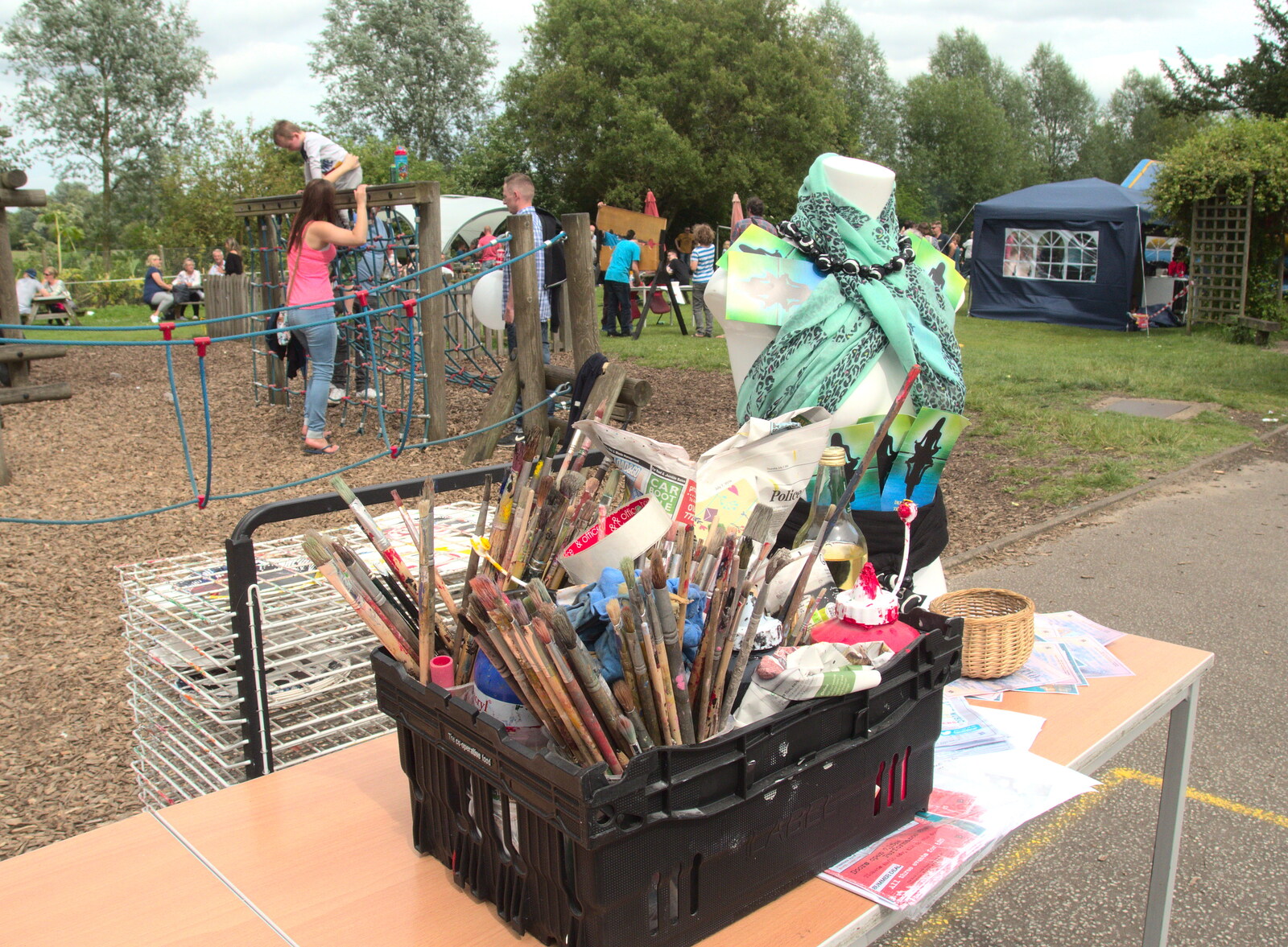 A box of paintbrushes from Eye Primary Summer Fayre, Eye, Suffolk - 9th July 2016
