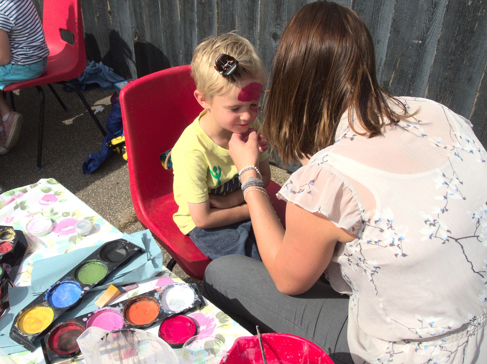Harry gets his face painted from Eye Primary Summer Fayre, Eye, Suffolk - 9th July 2016