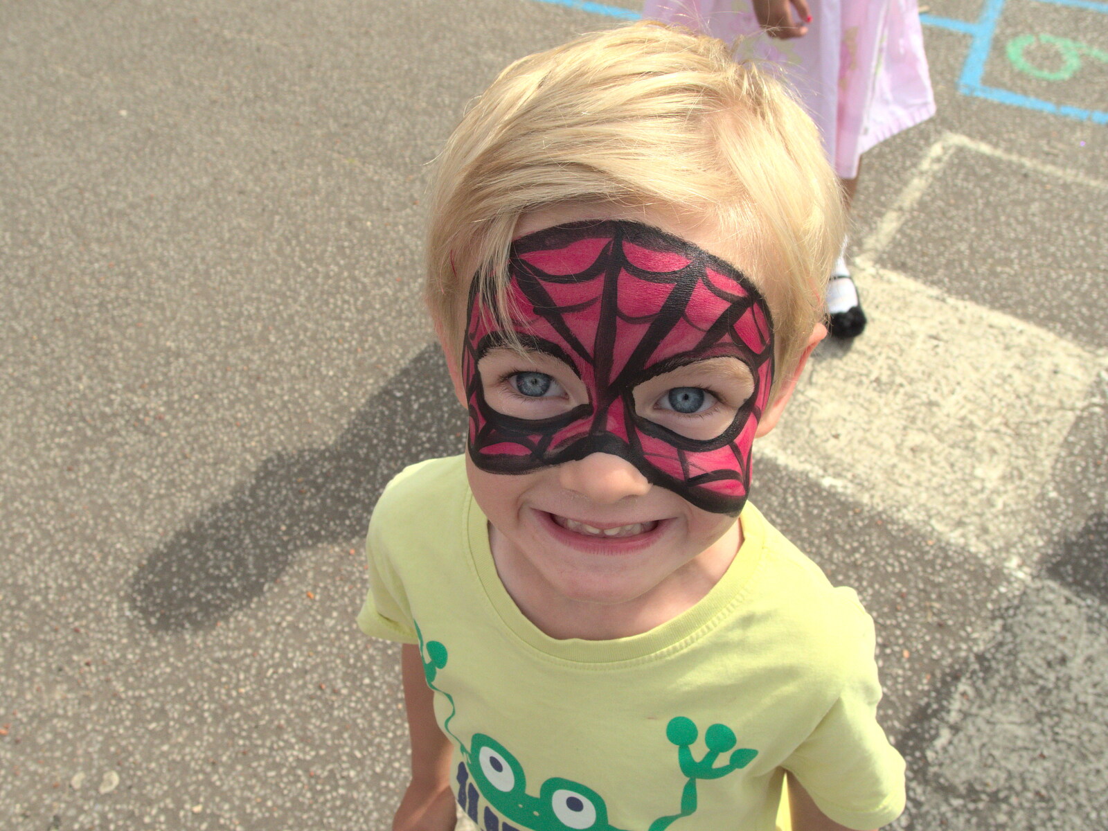 Harry becomes Spider-Man from Eye Primary Summer Fayre, Eye, Suffolk - 9th July 2016