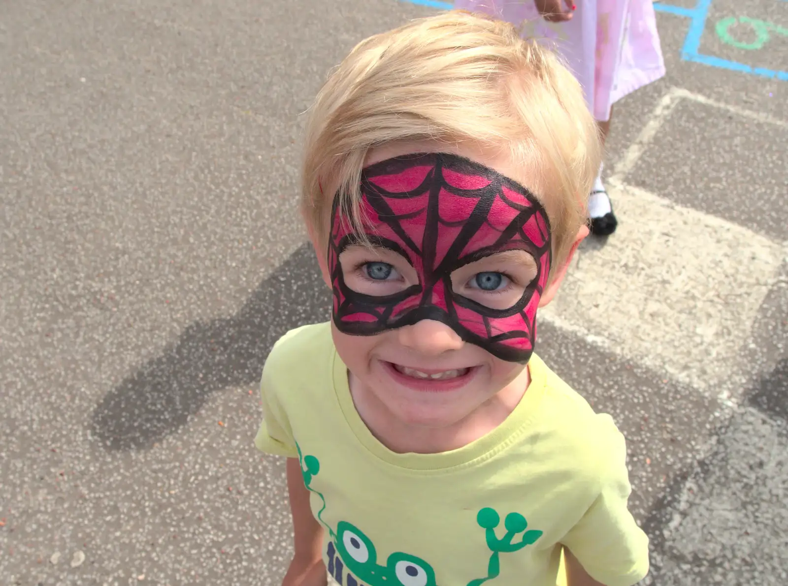 Harry becomes Spider-Man, from Eye Primary Summer Fayre, Eye, Suffolk - 9th July 2016