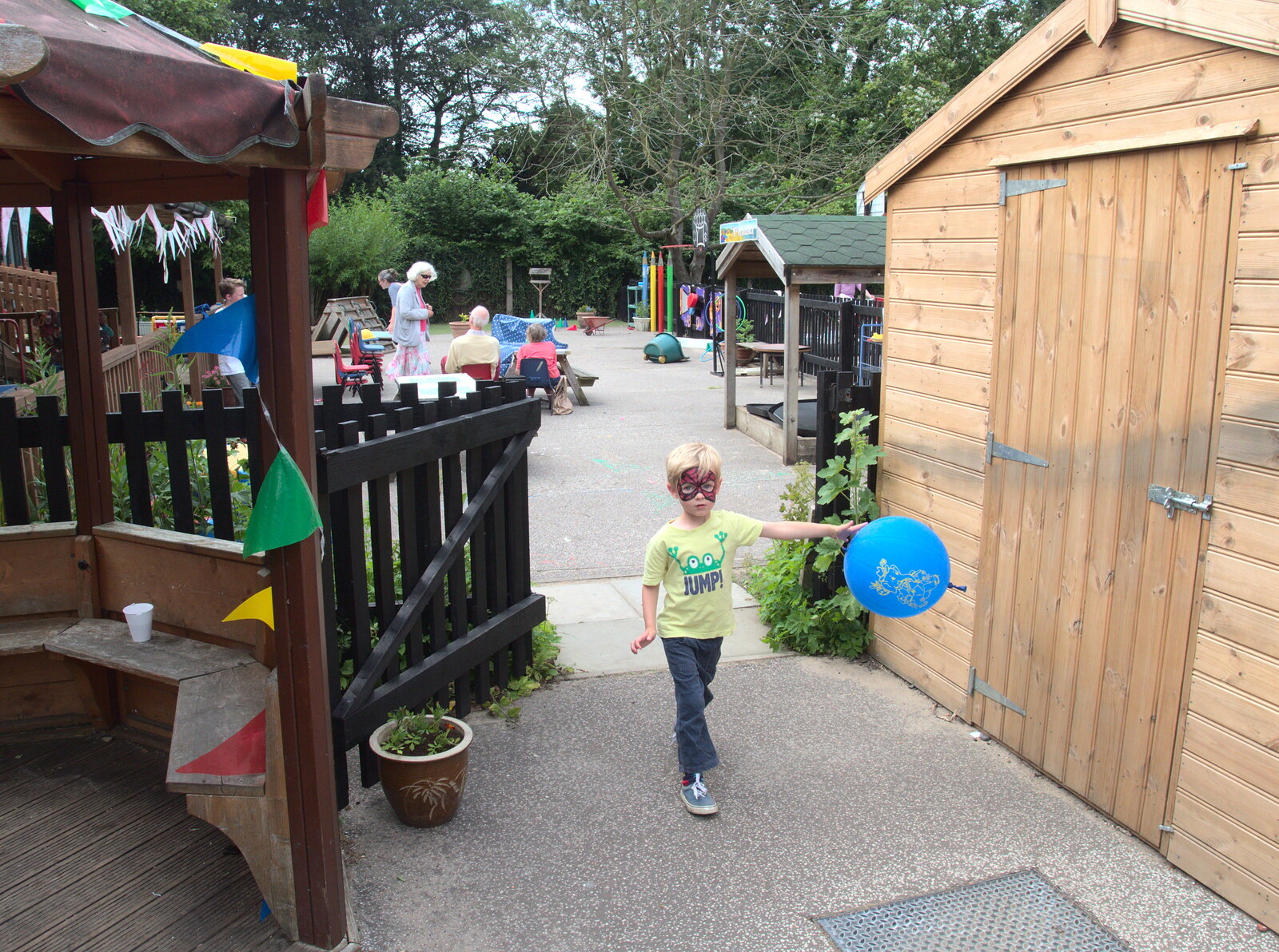 Harry's got a balloon from Eye Primary Summer Fayre, Eye, Suffolk - 9th July 2016