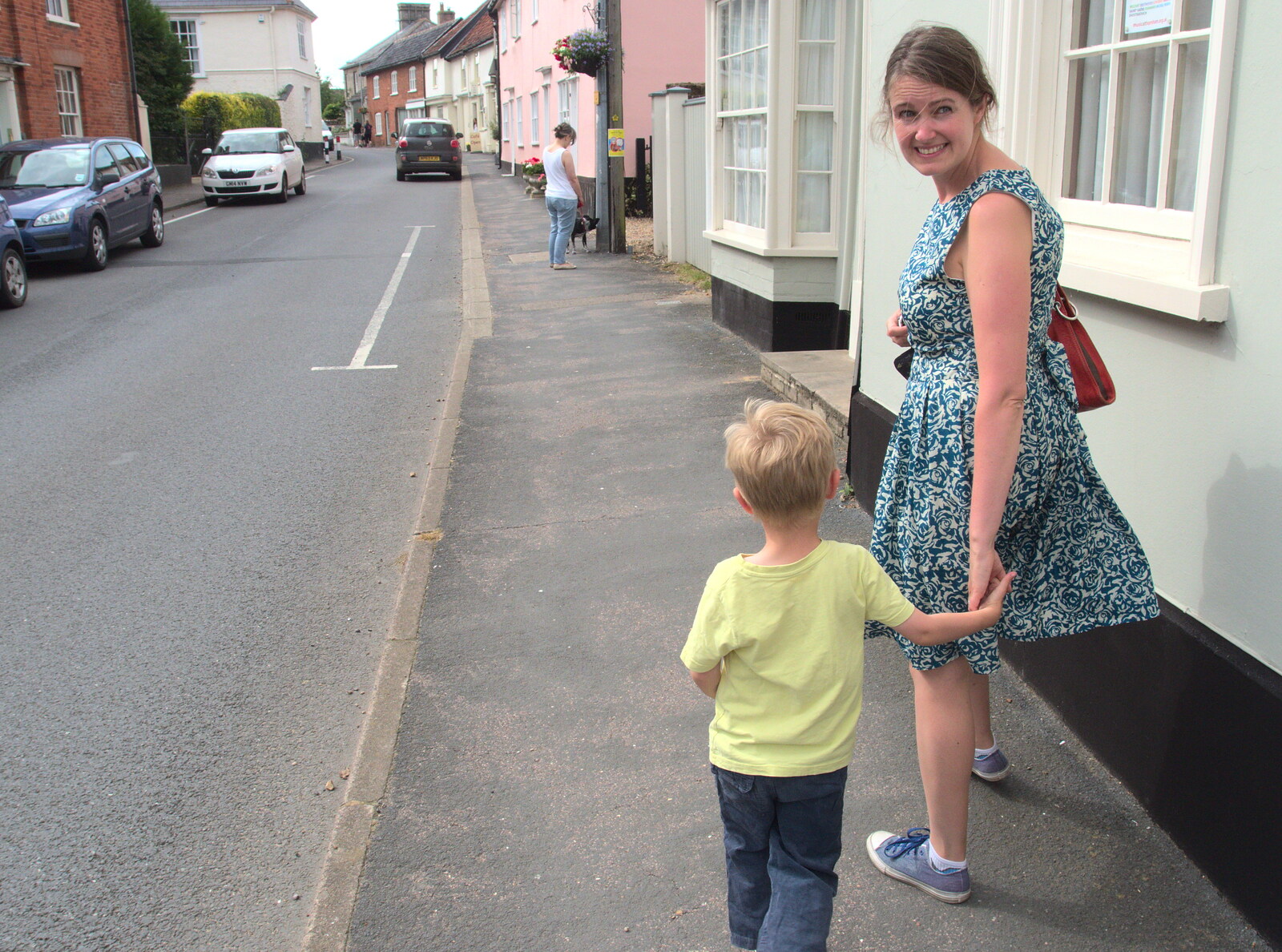 Harry and Isobel up Castle Street from Eye Primary Summer Fayre, Eye, Suffolk - 9th July 2016