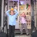 Fred and Harry do some styling on the steps, Fred's Camping, Curry and the Closing of B&Q, Thetford, Diss  and Ipswich - 16th July 2016