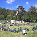 Fred's Camping, Curry and the Closing of B&Q, Thetford, Diss  and Ipswich - 16th July 2016, All the Scouts, Cubs and Beavers around the flag