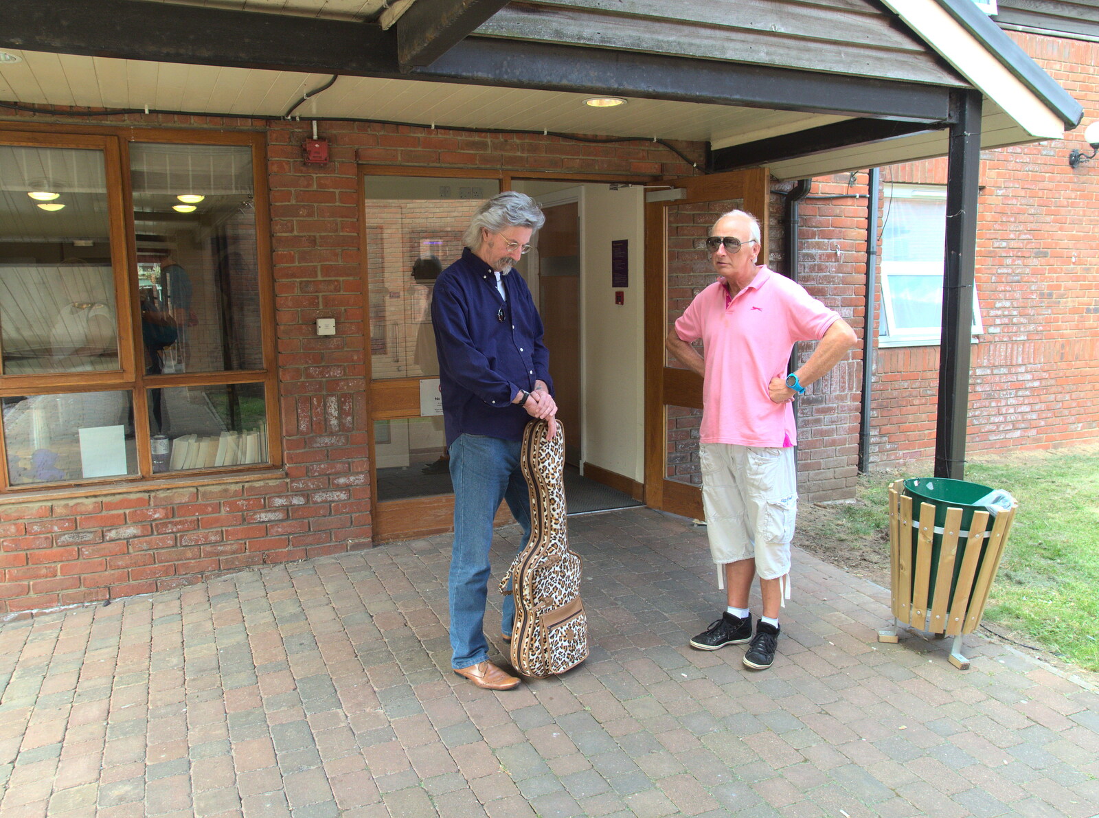 Rob with his leopard-print guitar case from The BBs' Last Tango in Tewkesbury, Middle Stanley, Gloucestershire - 23rd July 2016