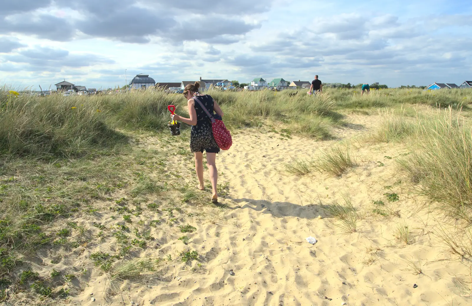 Isobel in the dunes at Southwold Harbour, from A Short Trip to Southwold, Suffolk - 24th July 2016