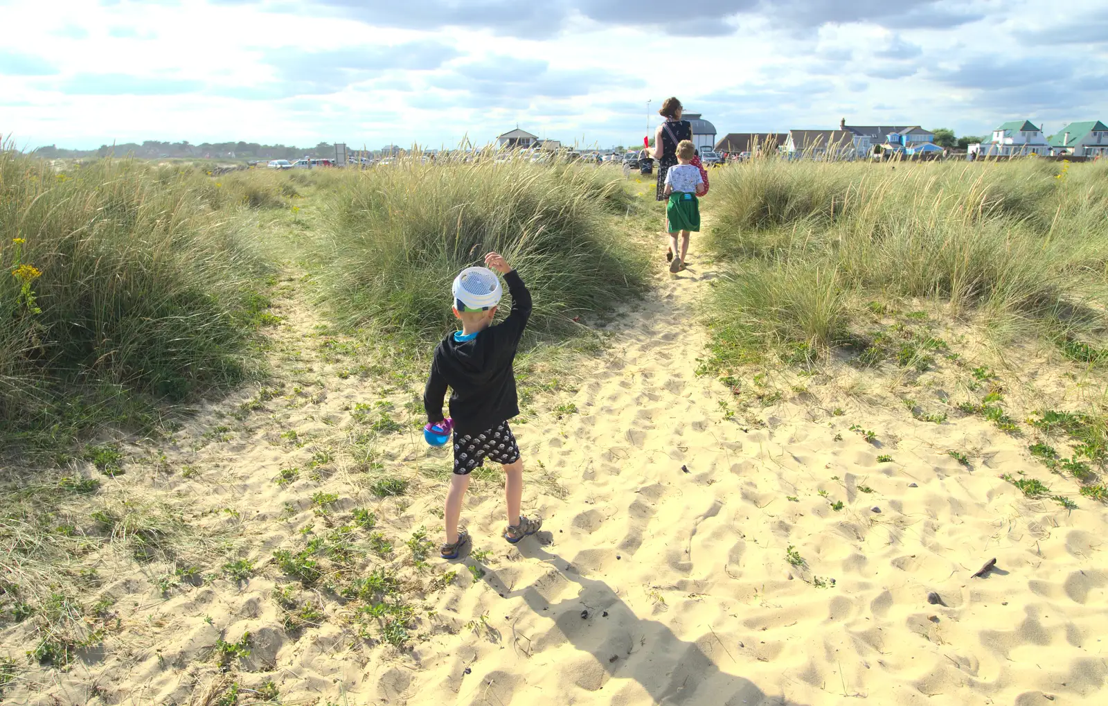 Harry stomps off, from A Short Trip to Southwold, Suffolk - 24th July 2016