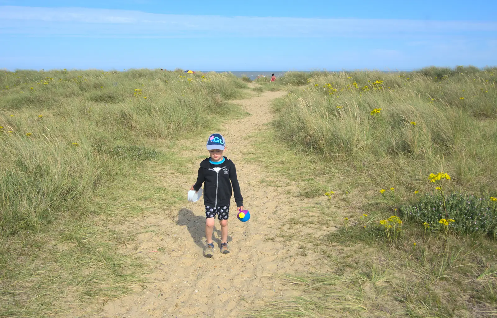 Harry looks glum, from A Short Trip to Southwold, Suffolk - 24th July 2016