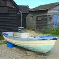 A fishing boat is being repainted, A Short Trip to Southwold, Suffolk - 24th July 2016