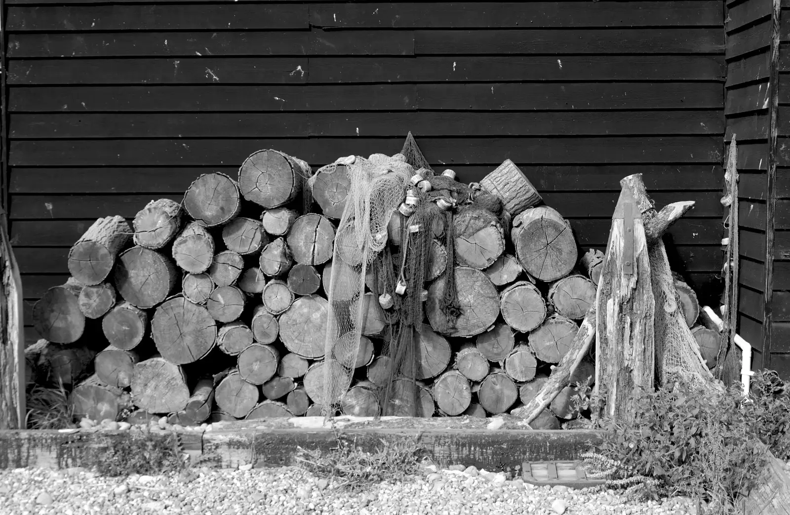 A pile of logs by a fisherman's hut, from A Short Trip to Southwold, Suffolk - 24th July 2016