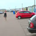 Isobel roams the car park at Southwold Pier, A Short Trip to Southwold, Suffolk - 24th July 2016