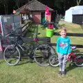 Fred outside the shop, Camping in West Runton, North Norfolk - 30th July 2016