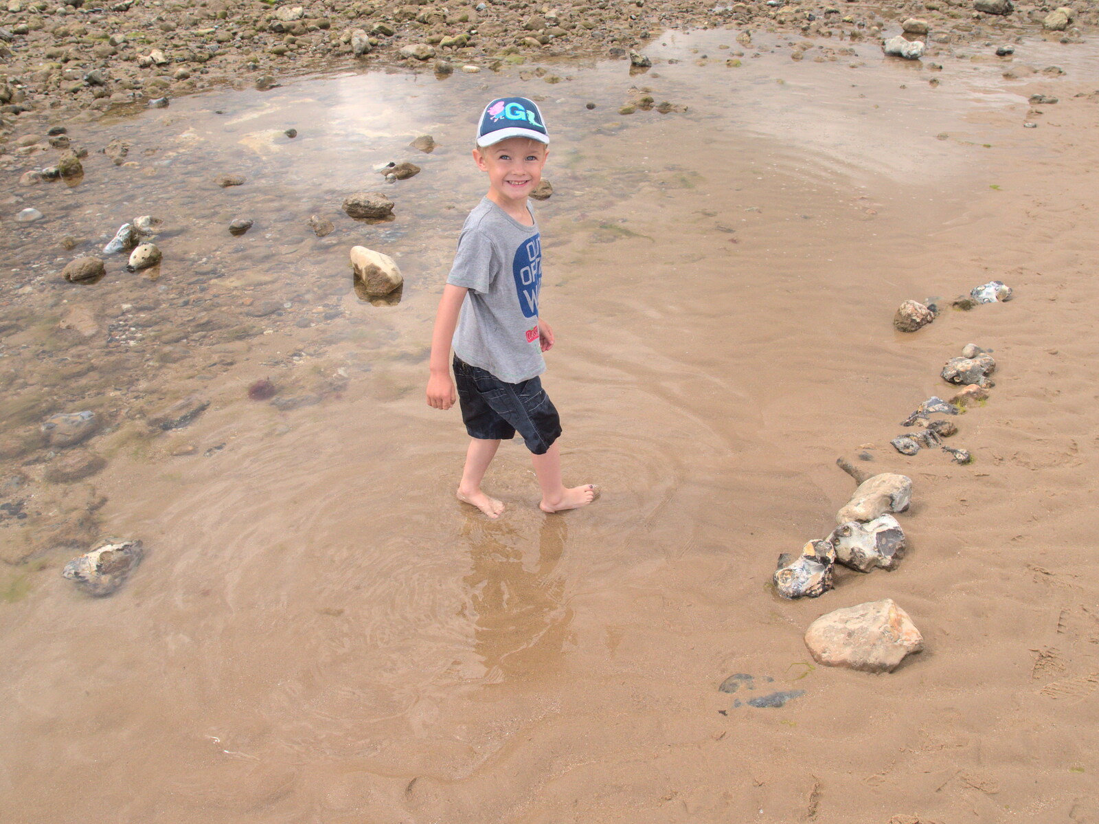 Gabes in a rock pool from Camping in West Runton, North Norfolk - 30th July 2016