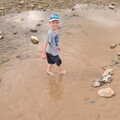Camping in West Runton, North Norfolk - 30th July 2016, Gabes in a rock pool