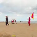 The lifeguard flag is brought in, Camping in West Runton, North Norfolk - 30th July 2016