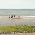 Within minutes, the sand bar is engulfed, Camping in West Runton, North Norfolk - 30th July 2016