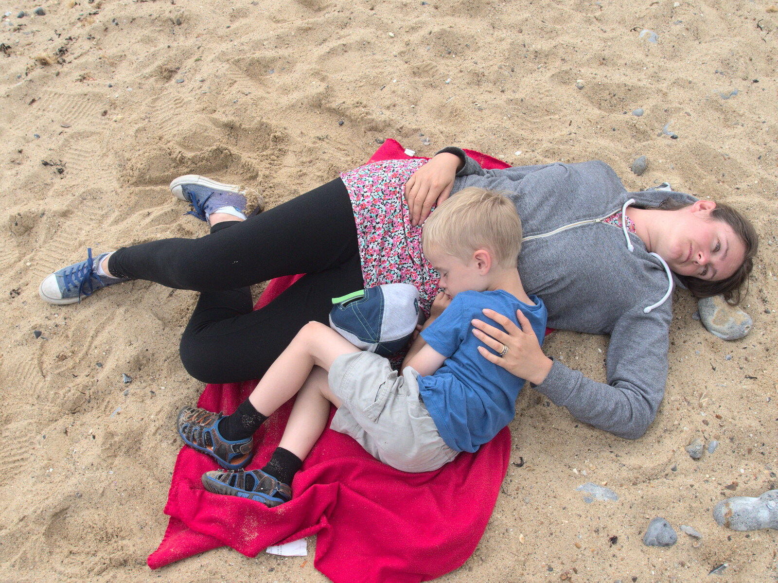 Harry has a nap from Camping in West Runton, North Norfolk - 30th July 2016
