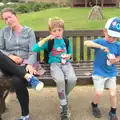 The gang eat ice cream, Camping in West Runton, North Norfolk - 30th July 2016