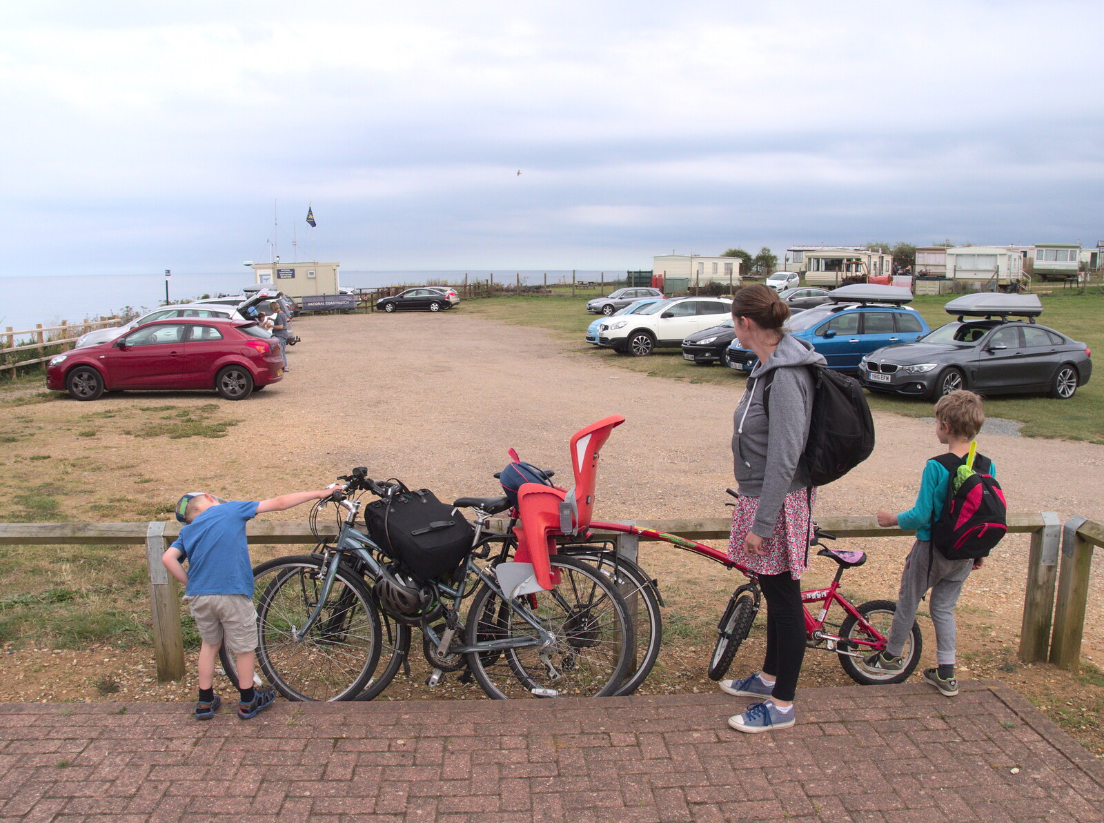 We unlock the bikes from Camping in West Runton, North Norfolk - 30th July 2016