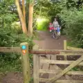 Harry has to be unloaded to get under the gate, Camping in West Runton, North Norfolk - 30th July 2016