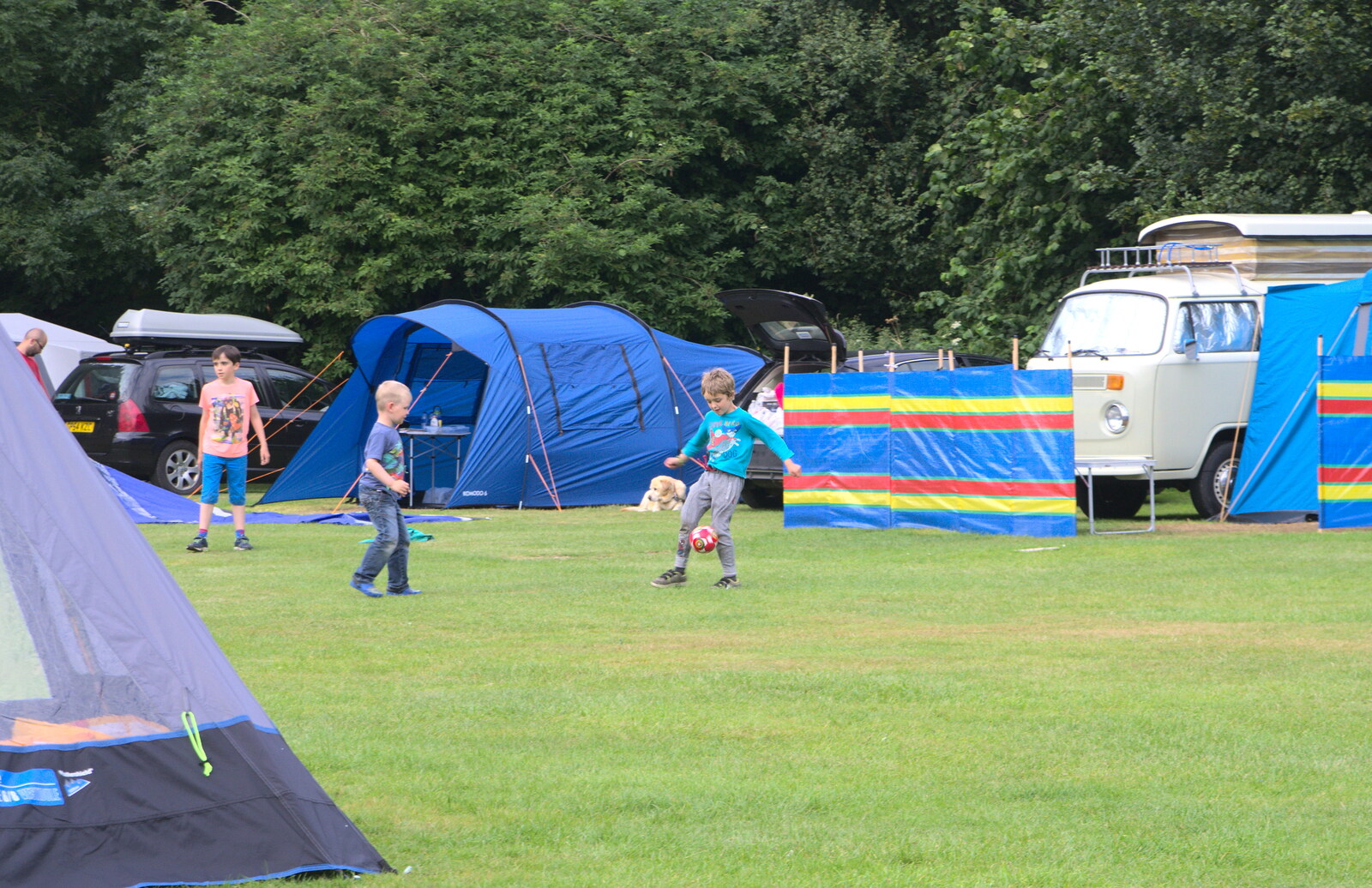 Fred plays footie from Camping in West Runton, North Norfolk - 30th July 2016