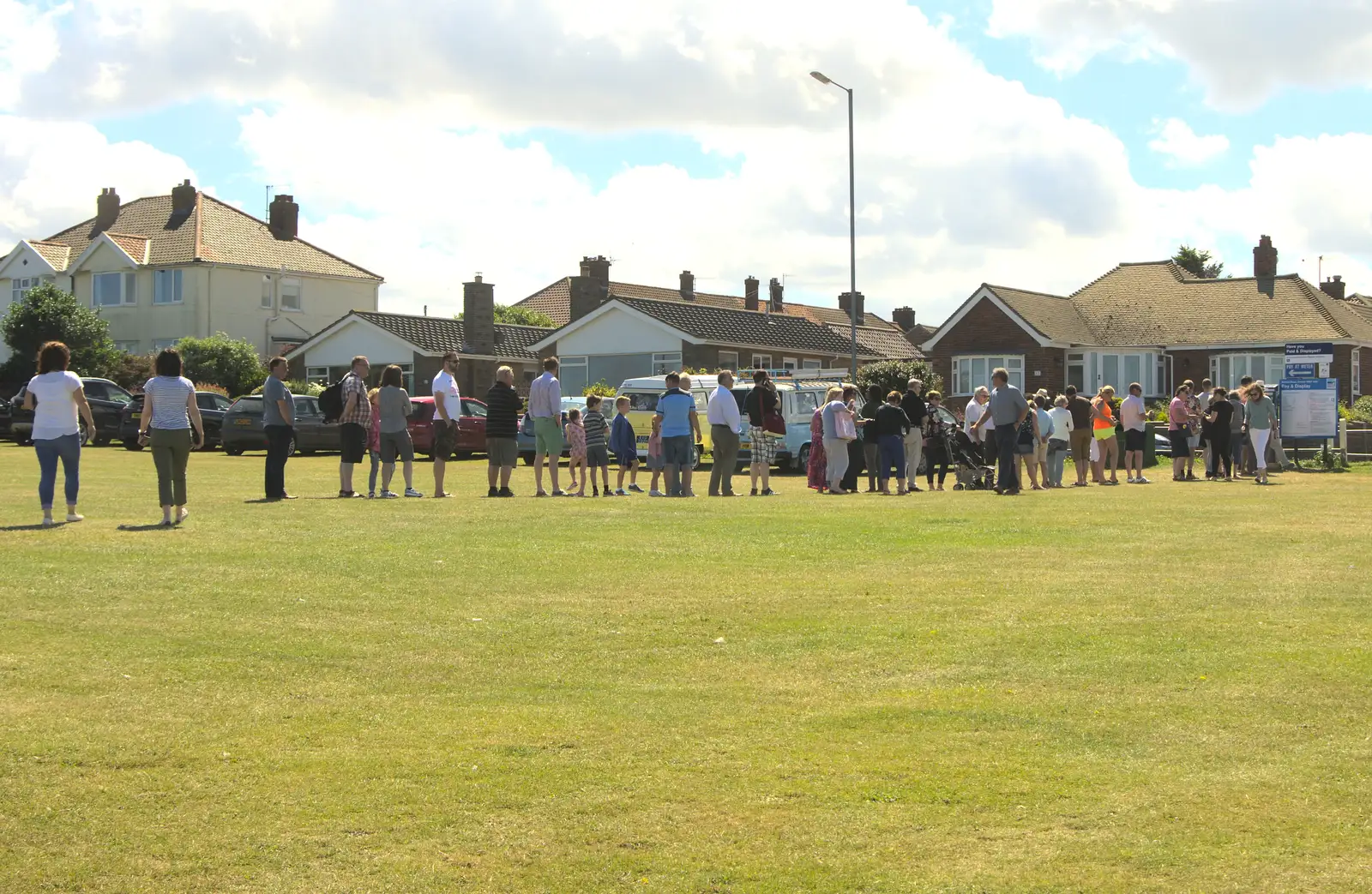 There's an epic queue for the ticket machine, from Sheringham Steam, Sheringham, North Norfolk - 31st July 2016