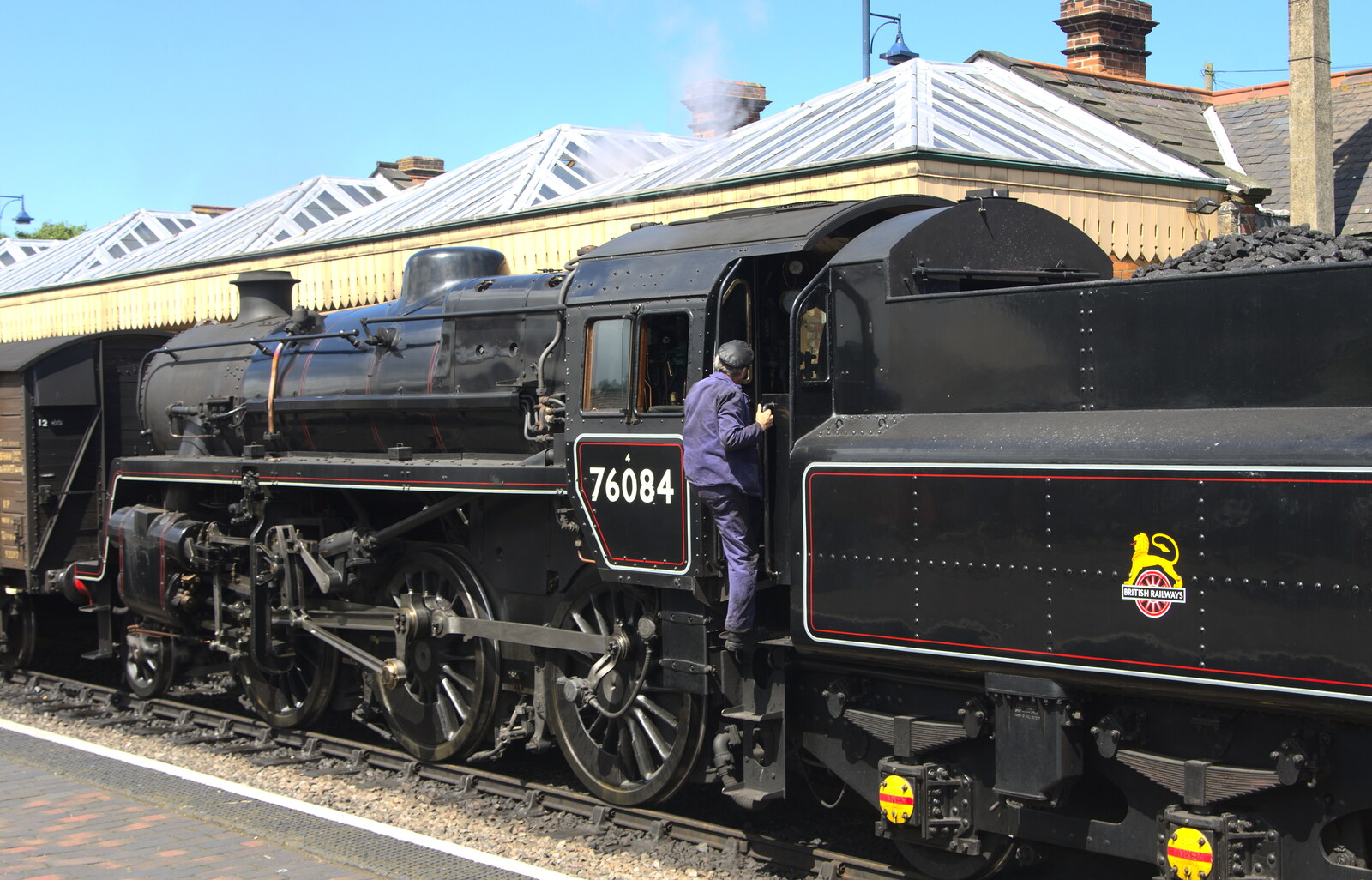 Standard 4 loco 76084 at Sheringham from Sheringham Steam, Sheringham, North Norfolk - 31st July 2016