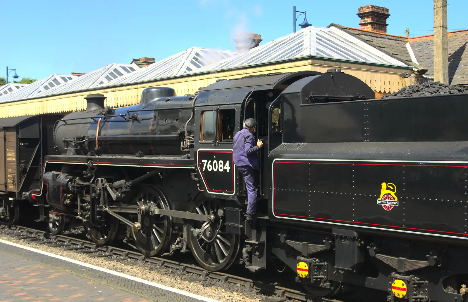 The Standard 4 loco 76084 at Sheringham, from Sheringham Steam, Sheringham, North Norfolk - 31st July 2016