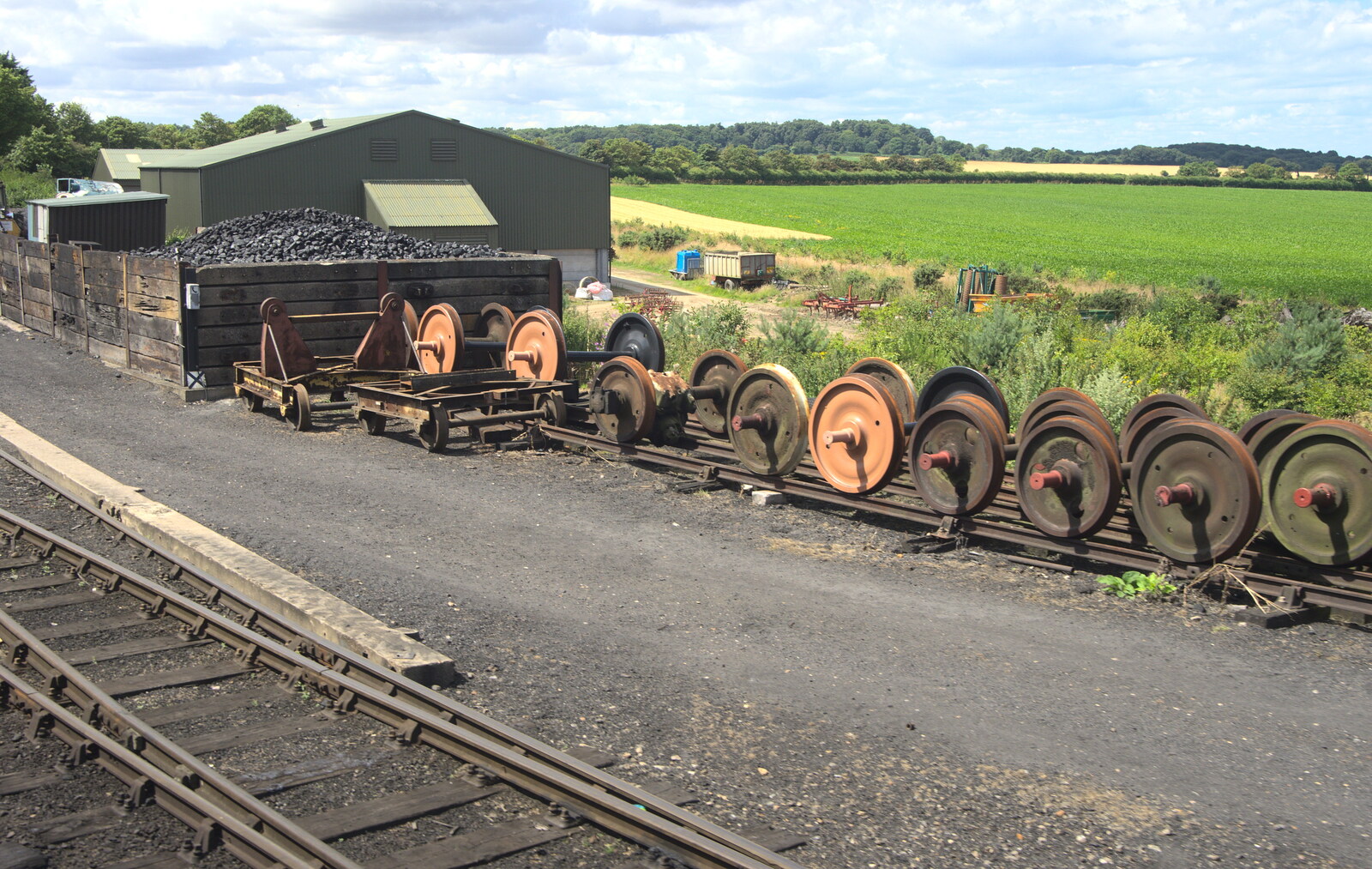 A load of wheelsets from Sheringham Steam, Sheringham, North Norfolk - 31st July 2016
