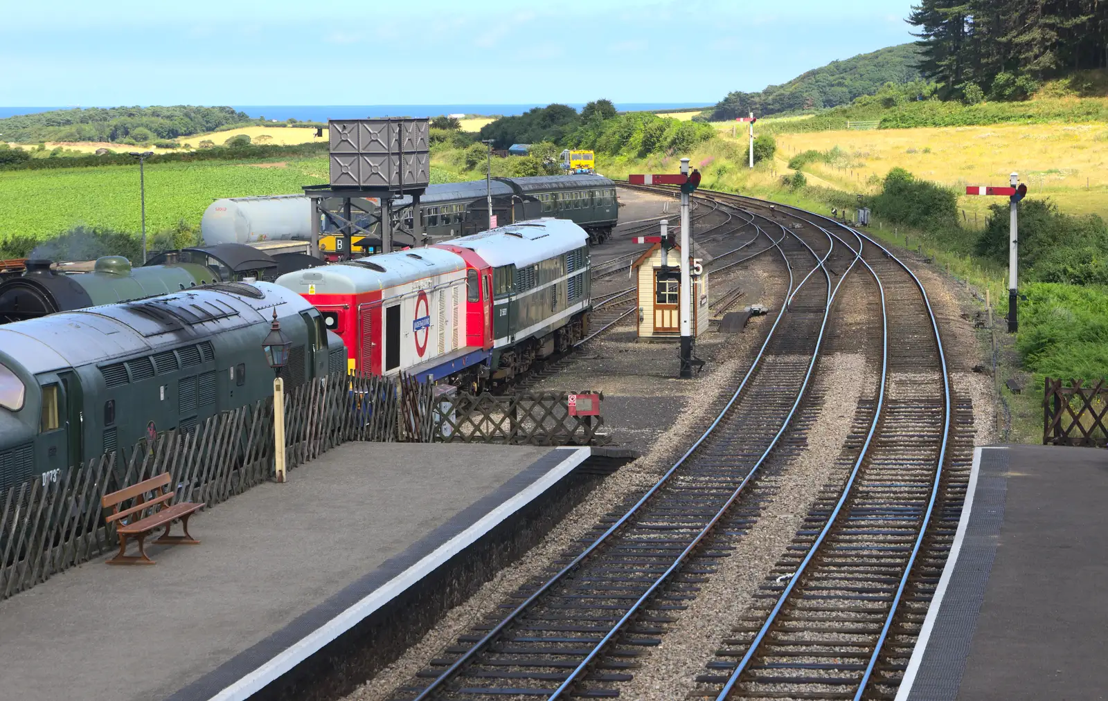 Vintage trains at Weybourne, from Sheringham Steam, Sheringham, North Norfolk - 31st July 2016