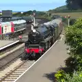 Black 5 loco 45337 comes into Weybourne, Sheringham Steam, Sheringham, North Norfolk - 31st July 2016