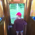 Fred peers out of the window, Sheringham Steam, Sheringham, North Norfolk - 31st July 2016