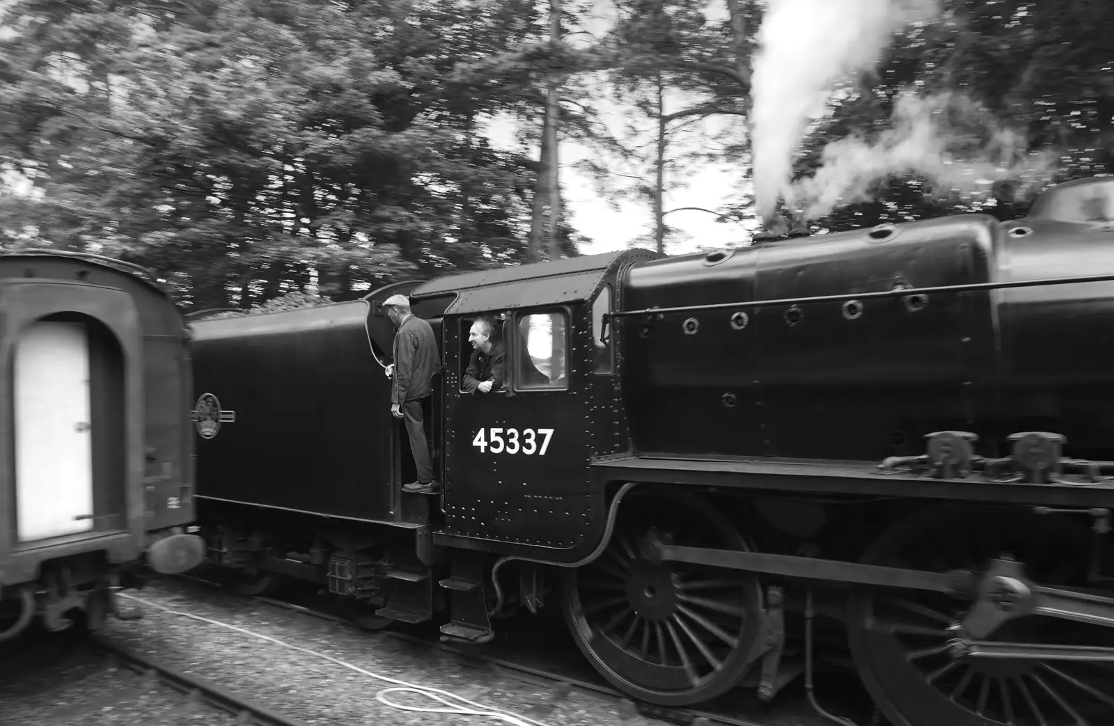 The Stanier Black 5 heads up to the other end of the train, from Sheringham Steam, Sheringham, North Norfolk - 31st July 2016