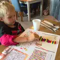 Harry racks up his crayons, Camping With Sean, Ashburton, Devon - 8th August 2016