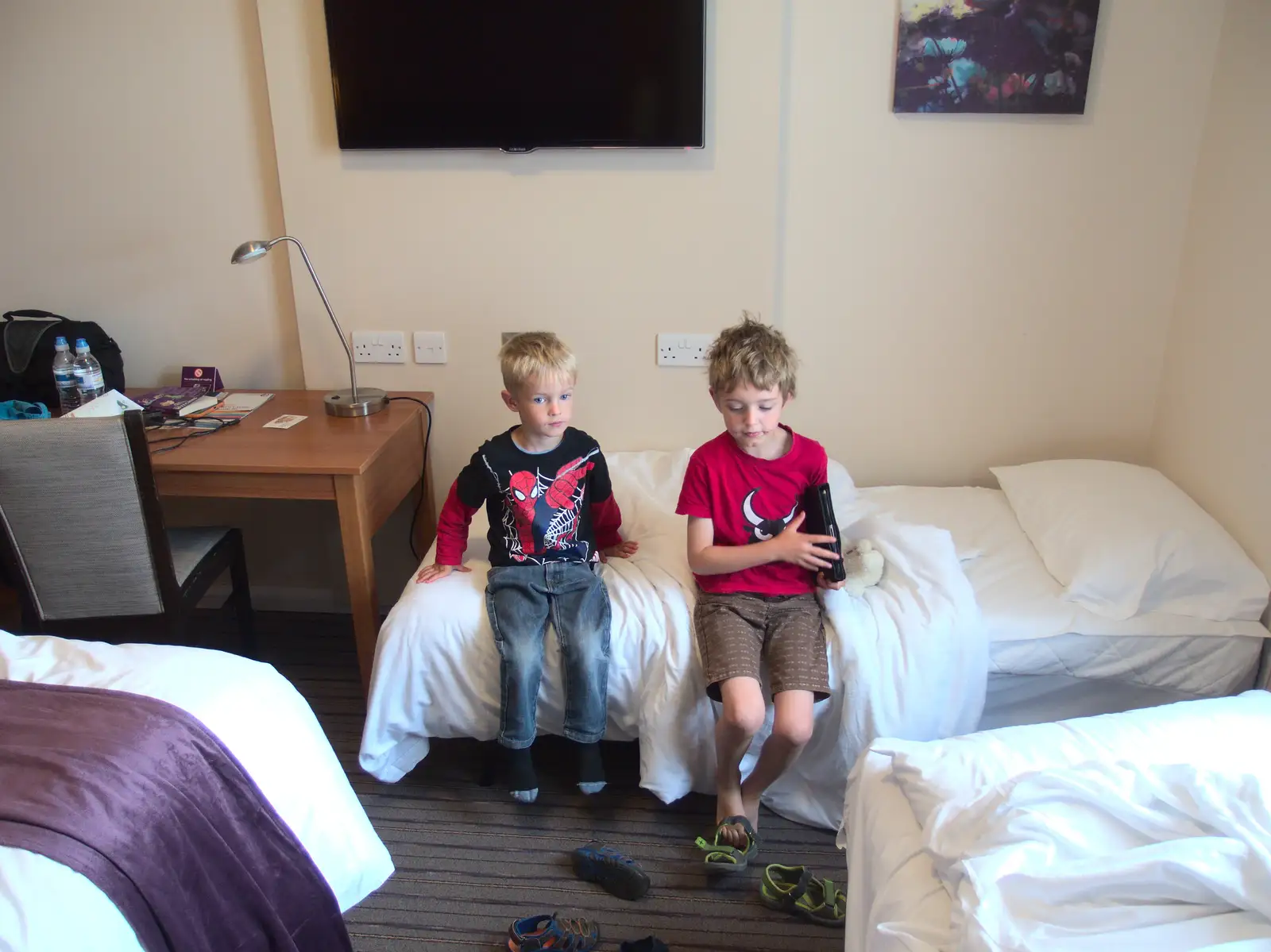 The boys in the room, from Camping With Sean, Ashburton, Devon - 8th August 2016