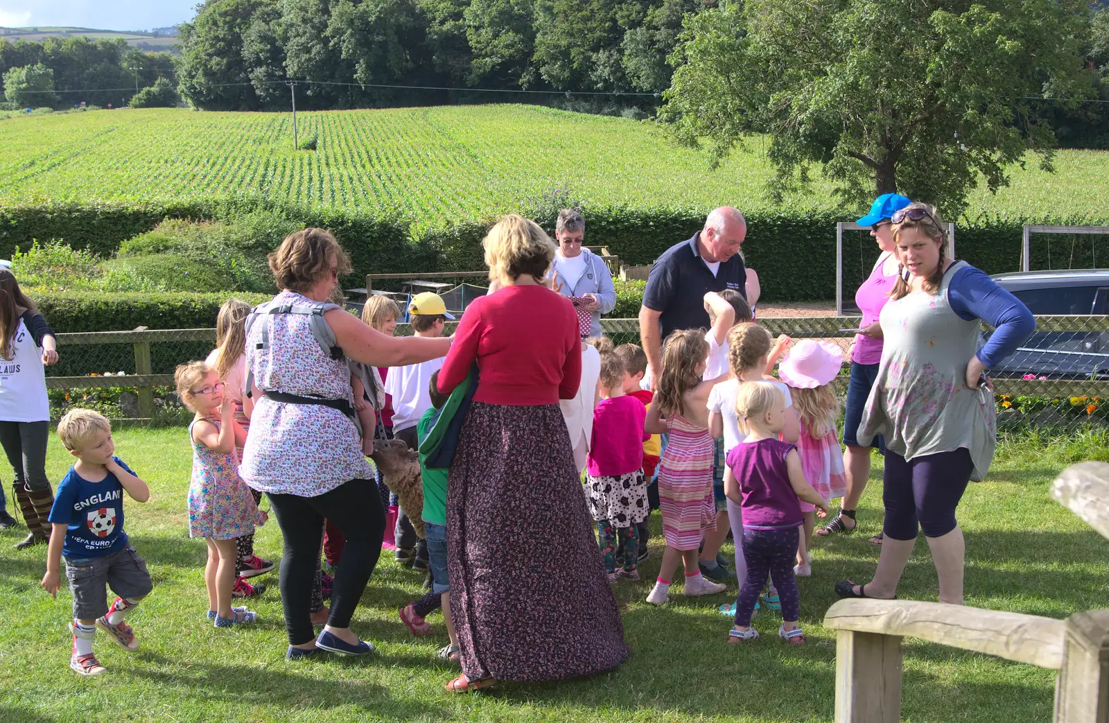 There's a gathering in a field, from Camping With Sean, Ashburton, Devon - 8th August 2016