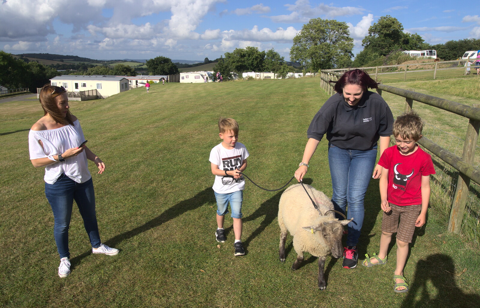 Fred follows a sheep around from Camping With Sean, Ashburton, Devon - 8th August 2016