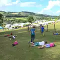 The children all roll down a hill, Camping With Sean, Ashburton, Devon - 8th August 2016