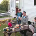 Sean plays with the Rubik's Snake, Camping With Sean, Ashburton, Devon - 8th August 2016