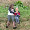 Sydney and Harry on the hill, Camping With Sean, Ashburton, Devon - 8th August 2016