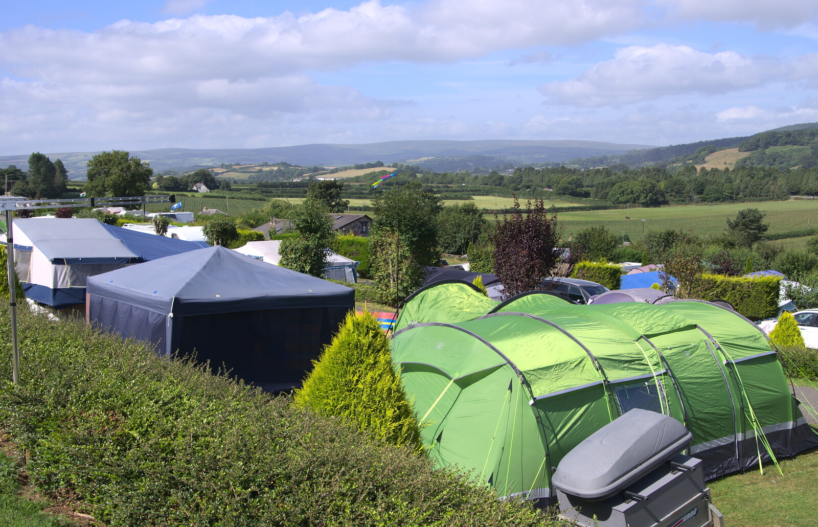 Tent city and the hills of Devon from Camping With Sean, Ashburton, Devon - 8th August 2016